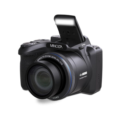 Minolta 20 Mega Pixels 40x Optical Zoom Digital Camera with 1080p FHD Video, Black