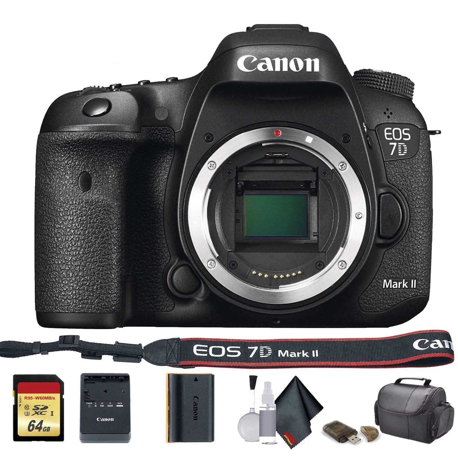 Canon EOS 7D Mark II DSLR Camera International Model 9128B002 - Starter Bundle