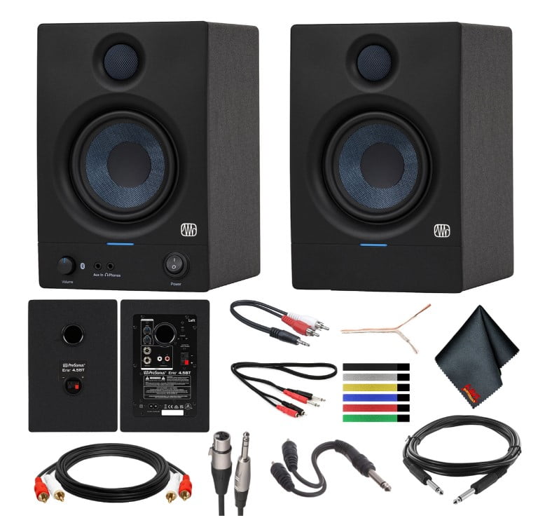 PreSonus Eris 4.5BT Bluetooth Studio Monitors Speakers, Pair Bundle