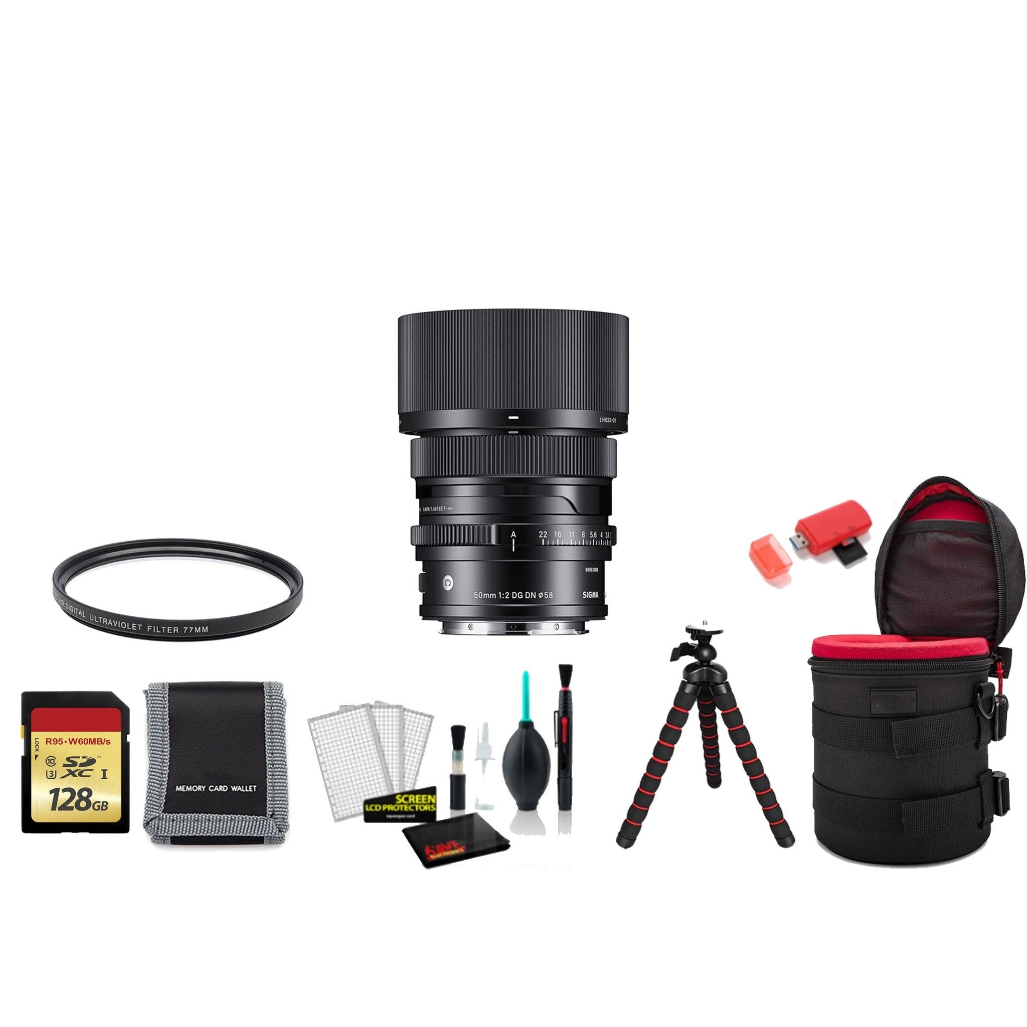 Sigma 50mm f/2 DG DN Contemporary Lens Leica L with Memory Card