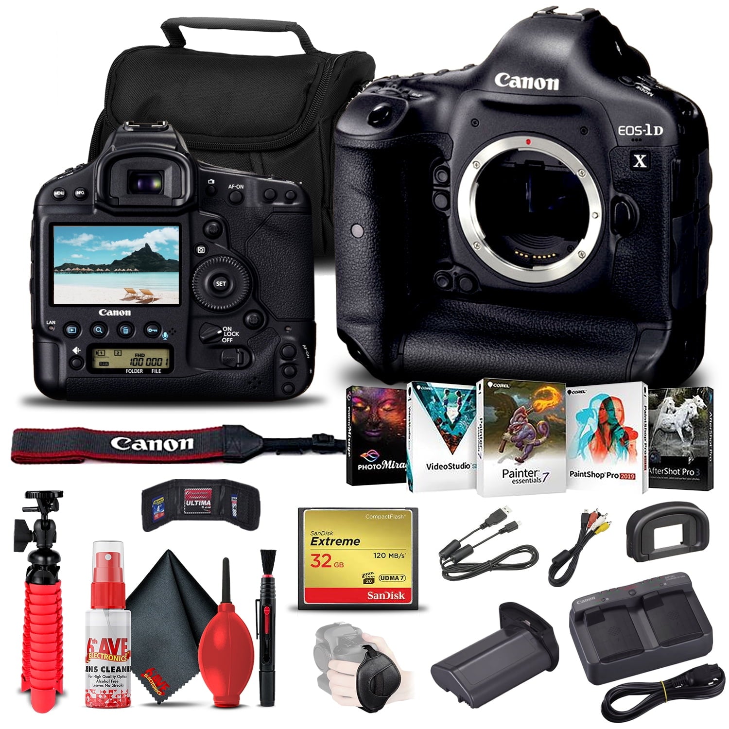 Canon EOS-1D X DSLR Camera Body Only + 32GB Card Creator Bundle
