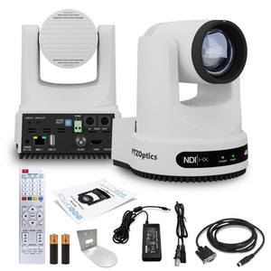 PTZOptics Move 4K PTZ Camera with 12x Optical Zoom White PT12X-4K-WH-G3 + Wall Mount