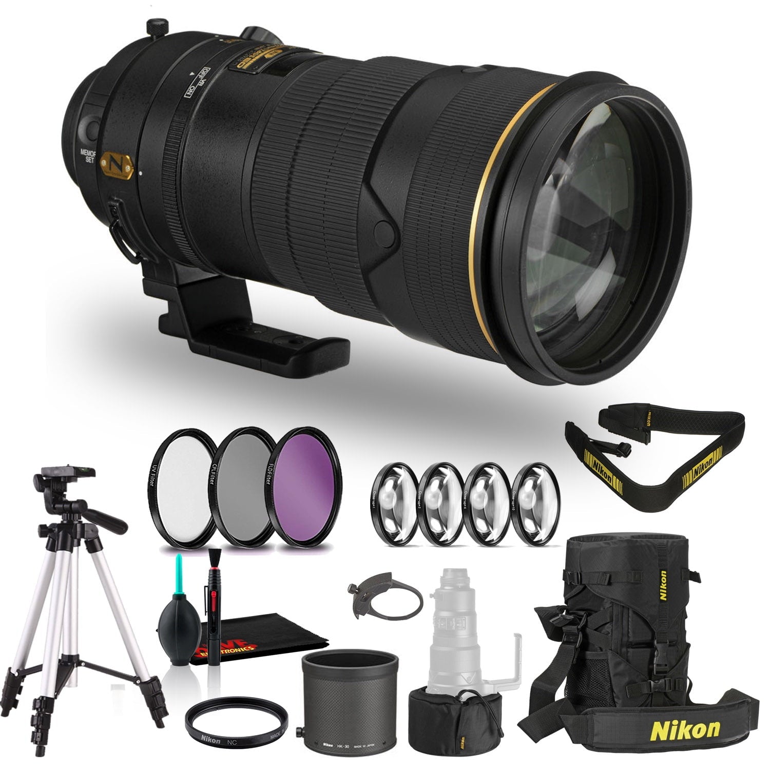 Nikon AF-S NIKKOR 300mm f/2.8G ED VR II Lens Includes Tripod Intl Model Bundle