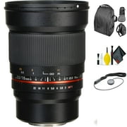 ROKINON 16MM f/2.0 Micro 4/3 + Deluxe Lens Cleaning Kit Bundle