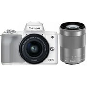 Canon EOS M50 Mark II White + EF-M 15-45mm & EF-M 55-200mm is STM Bundle