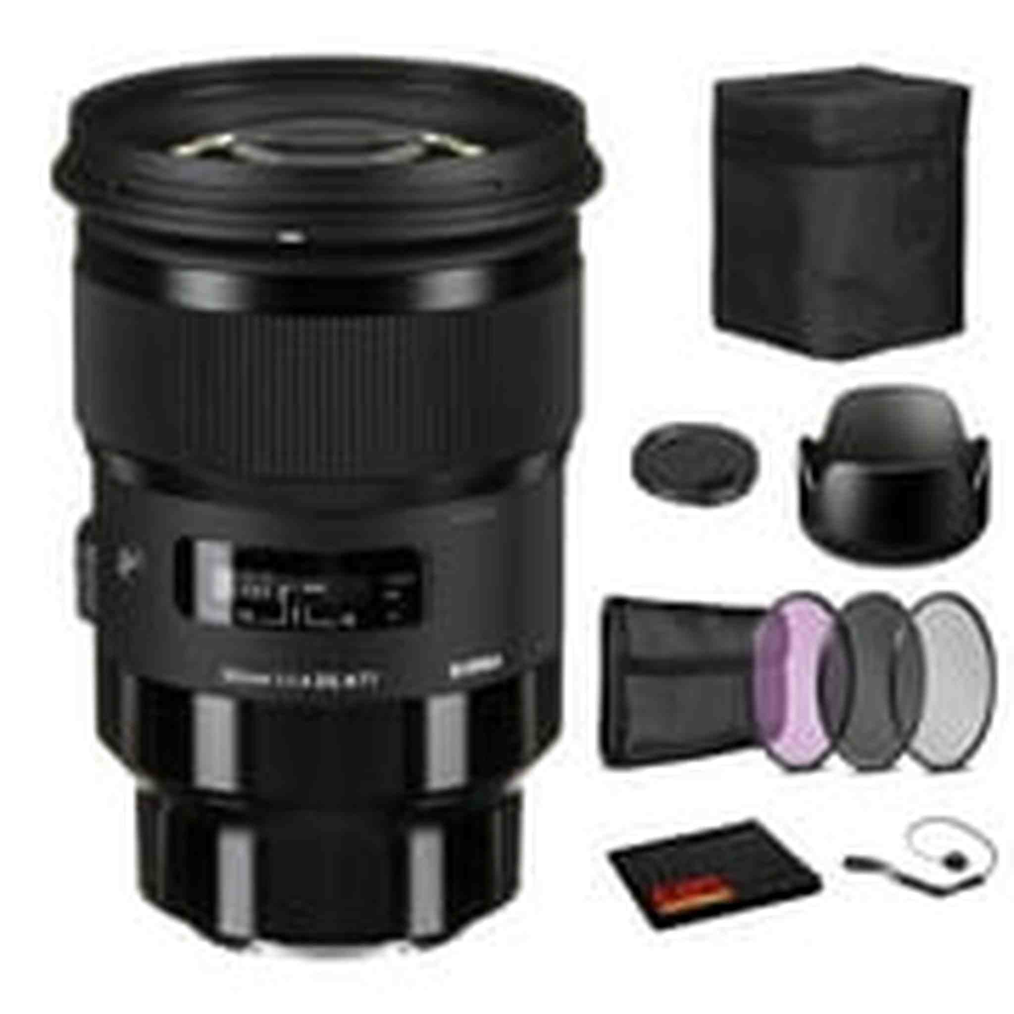 Sigma 50mm f/1.4 DG HSM Art Lens for Sony E with Bundle: 3pc Filter Kit + More Sigma