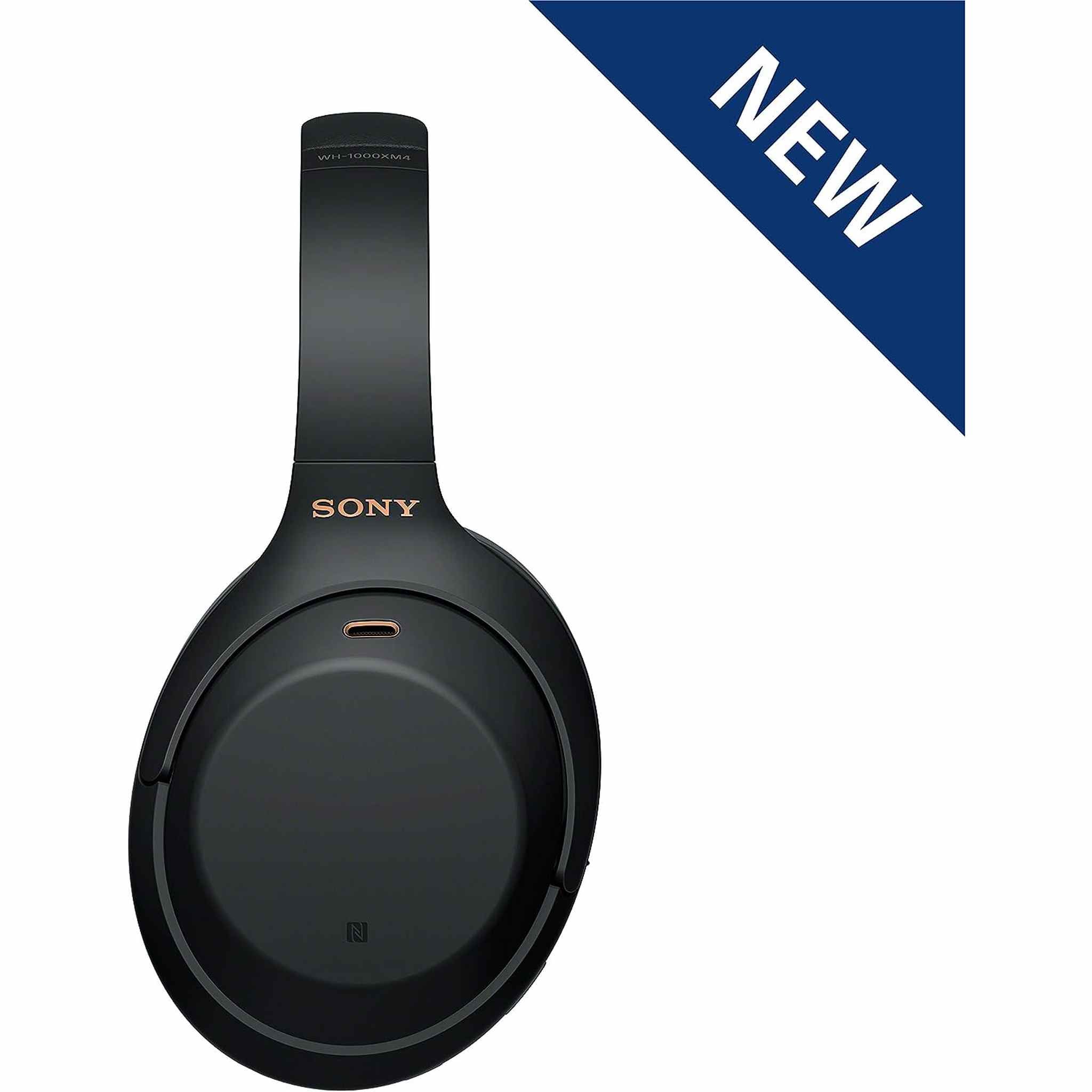 Sony WH-1000XM4 Wireless Industry Leading Noise Canceling Overhead Headphones with Mic for Phone-Call and Alexa Voice Control, Black