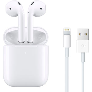 Apple AirPods with Wireless Charging 2nd Gen with Cable Ties + USB Charger Bundle Apple