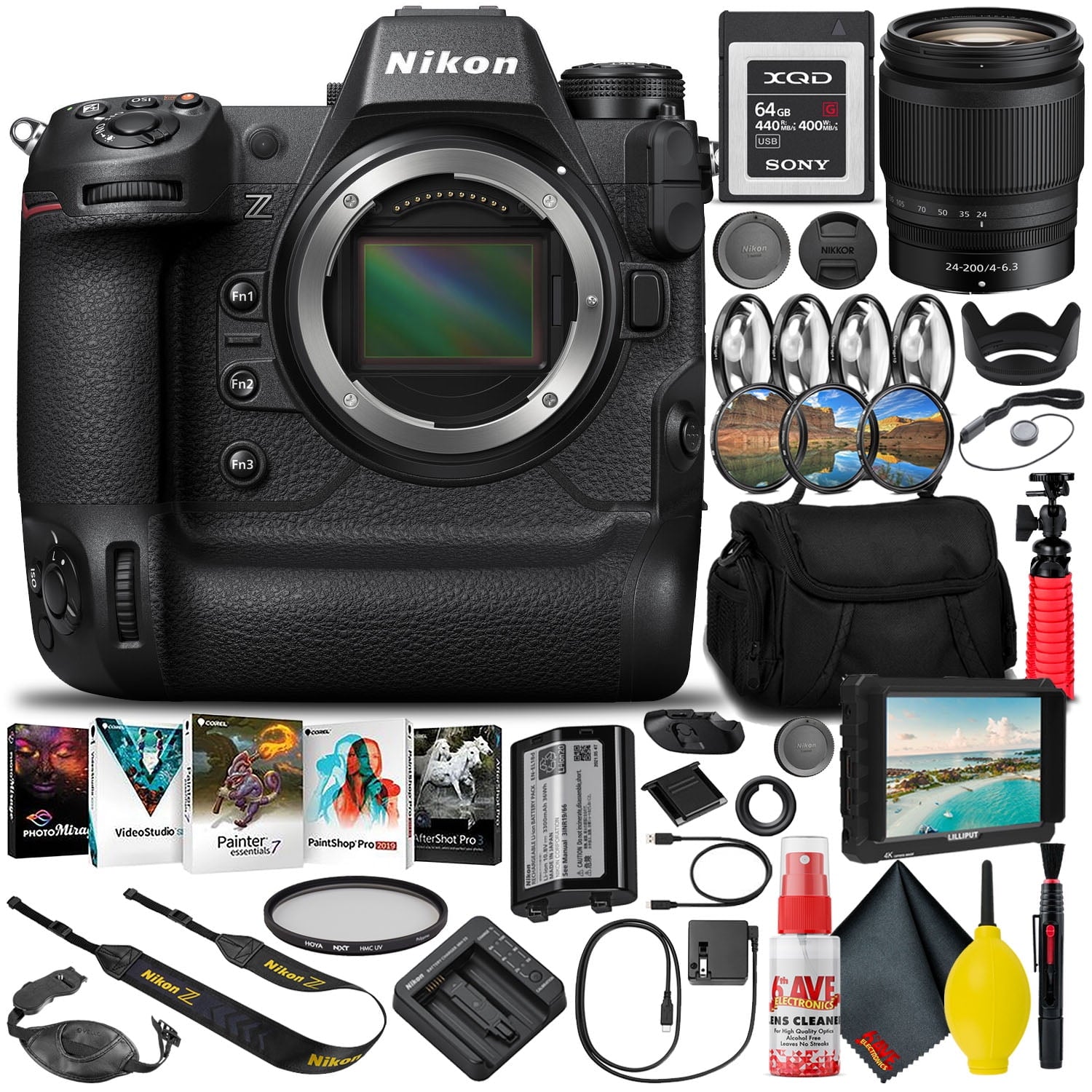 Nikon Z9 Mirrorless Camera (1669) with 24-200mm Lens + 64GB XQD Card (INTL)