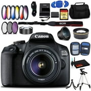 Canon EOS 2000D DSLR Camera with EF-S 18-55 mm f/3.5-5.6 III Lens Intl Model with Memory, Case, Tripods, and Filters