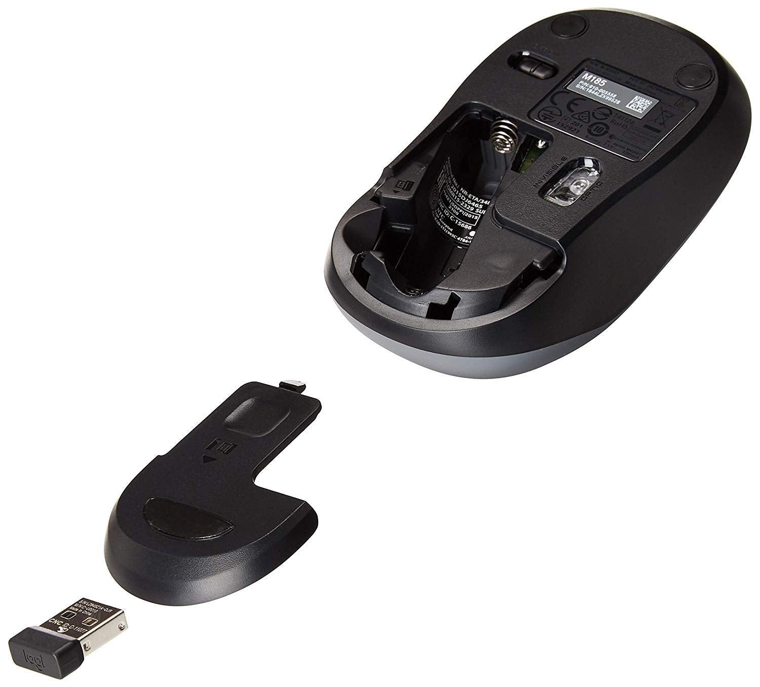 Logitech M185 Wireless Mouse for Computers Laptops Fast Scrolling Bundle (1-Pack + Stylus)