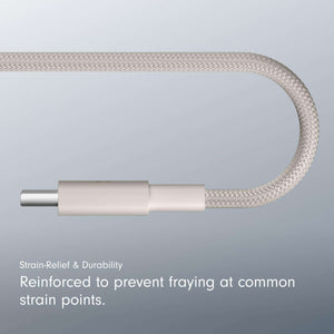Beats USB-C to USB-C Woven Cable Fast Charging Durable/Tangle-Free Compatible Charger for Apple & Android Devices 1.5 m, 5 ft - Surge Stone