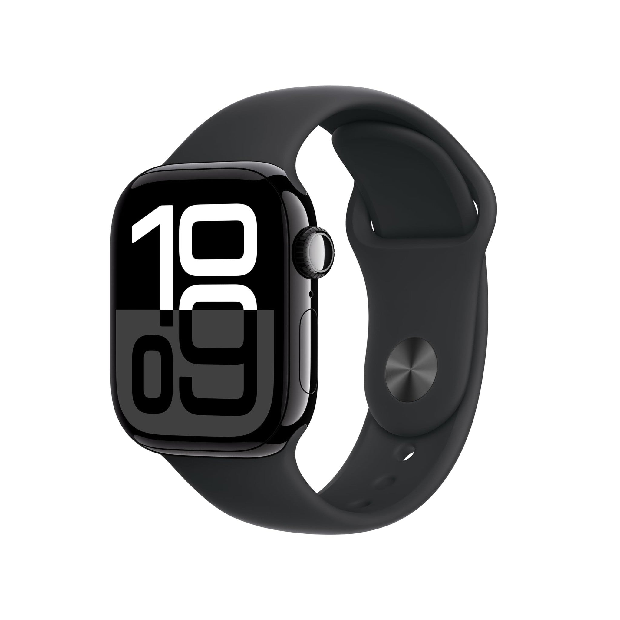 Apple Watch Series 10 GPS 42mm case Smartwatch with Jet Black Aluminium Case with Black Sport Band - S/M. Fitness Tracker, ECG App, Always-On Retina Display, Water Resistant Apple