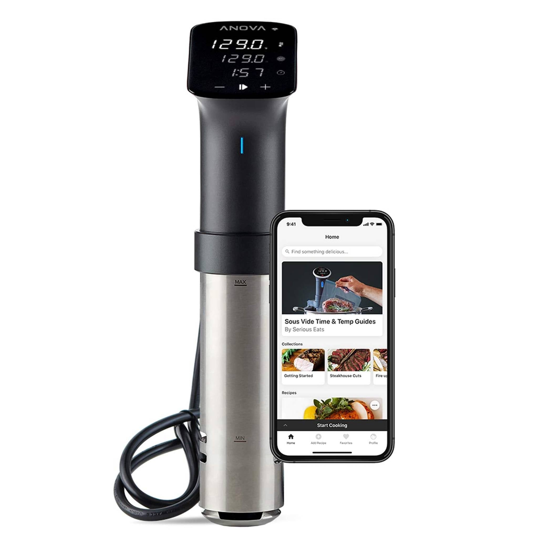 Anova Culinary Sous Vide Precision Cooker Pro, 1200 Watts, Black and Silver Anova Culinary