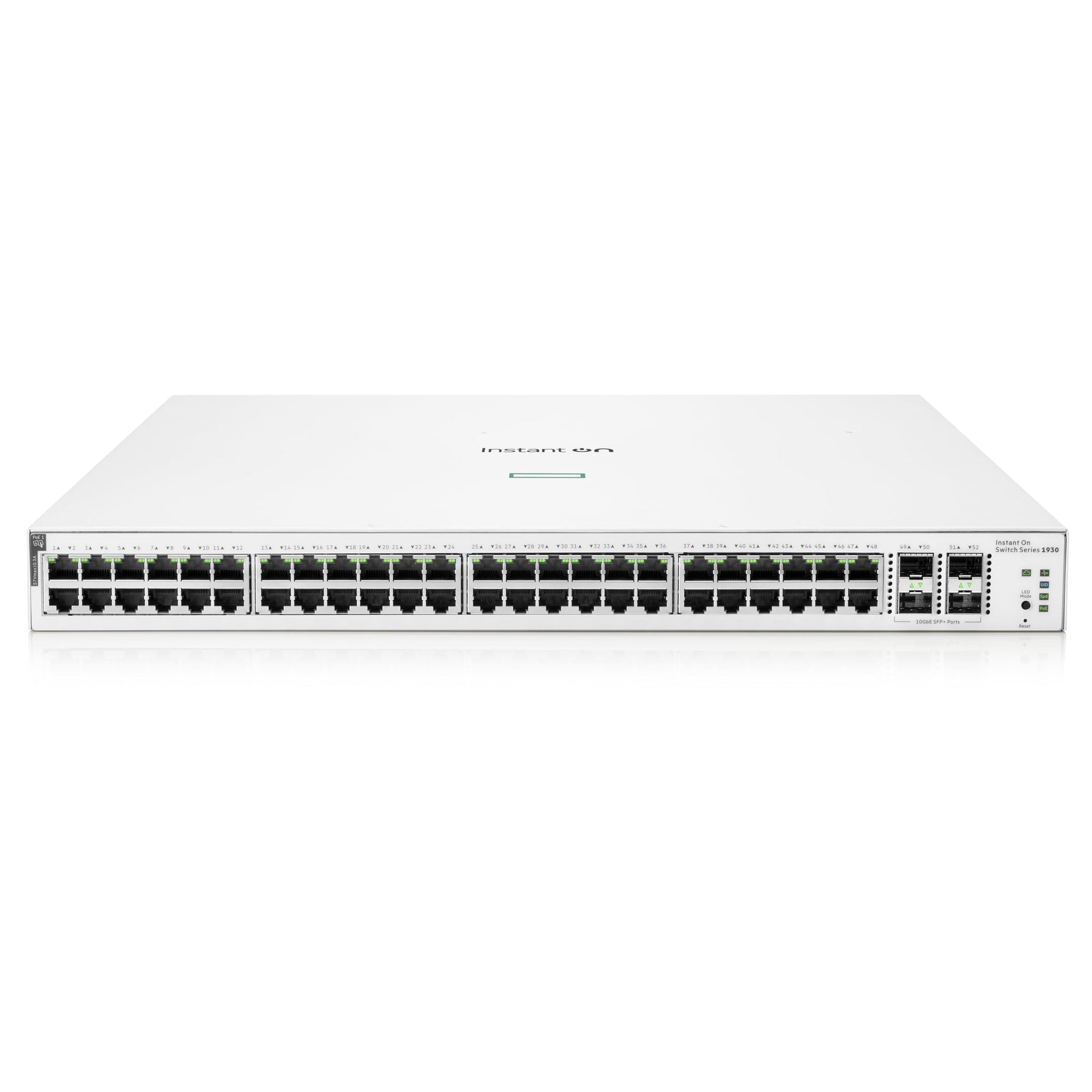 HPE Networking Instant On Switch Series 1930 48-Port Gb Smart-Managed Layer 2+ Ethernet Switch with PoE | 48x 1G | 4X SFP+ | 48x CL4 PoE 370W | US Cord JL686B#ABA Aruba a Hewlett Packard Enterprise company