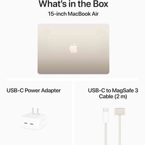 Apple 2024 MacBook Air 15-inch Laptop with M3 chip: 15.3-inch Liquid Retina Display, 8GB Unified Memory, 512GB SSD Storage, Backlit Keyboard, 1080p FaceTime HD Camera, Touch ID; Starlight