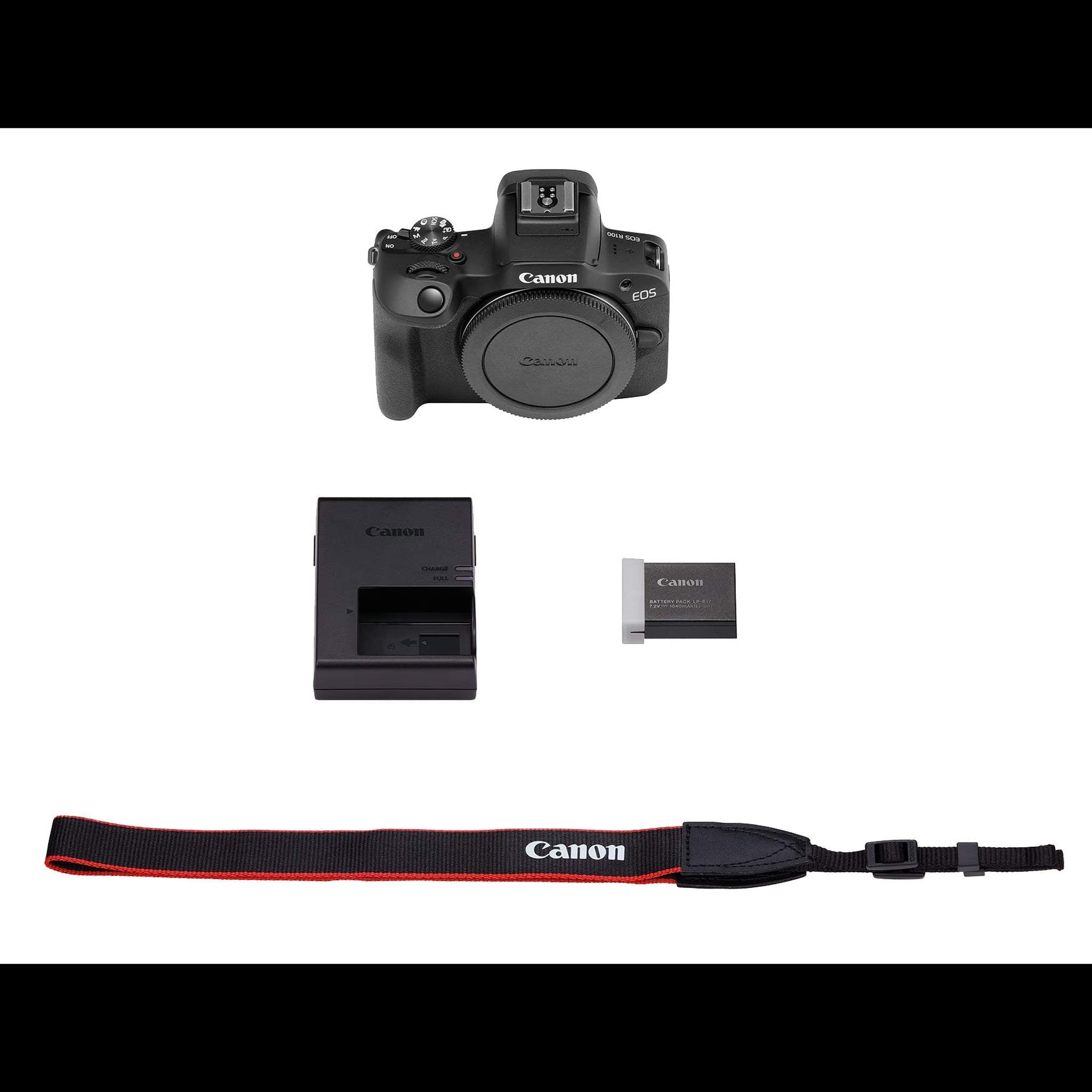 Canon EOS R100 Mirrorless Camera, RF Mount, 24.1 MP, DIGIC 8 Image Processor, Continuous Shooting, Eye Detection AF, Full HD Video, 4K, Small, Lightweight, Wi-Fi, Bluetooth, Content Creation Canon