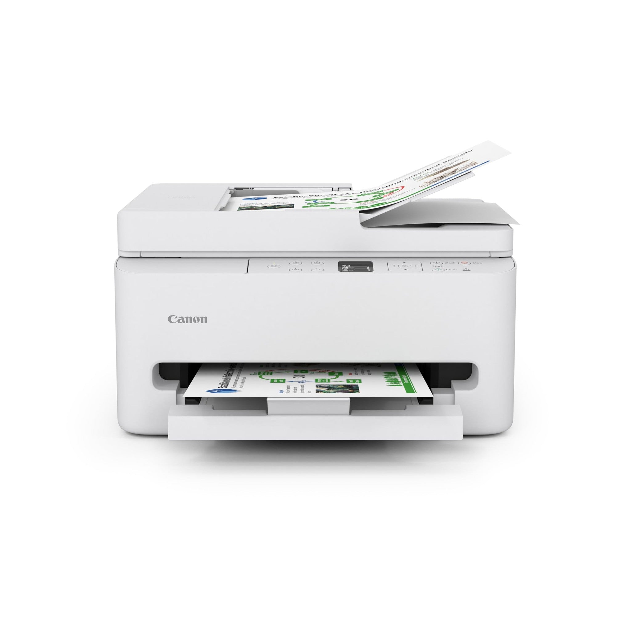 Canon PIXMA TR7120 Wireless Color Inkjet Printer for Duplex Printing, White - Home Printer with Copier/Scanner, Auto Document Feeder, Compact Design, Intuitive Control Panel