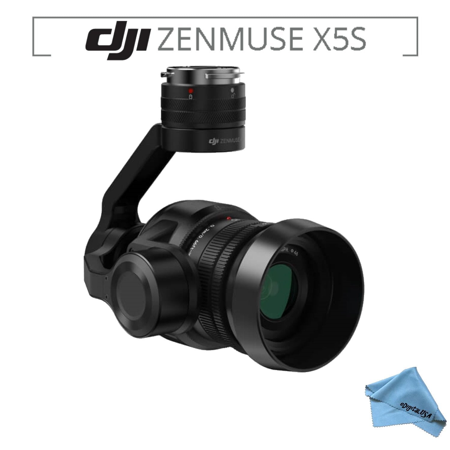 DJI Zenmuse X5S Camera and Gimbal for DJI Inspire 2 Quadcopter & eDigitalUSA Microfiber Cleaning Cloth