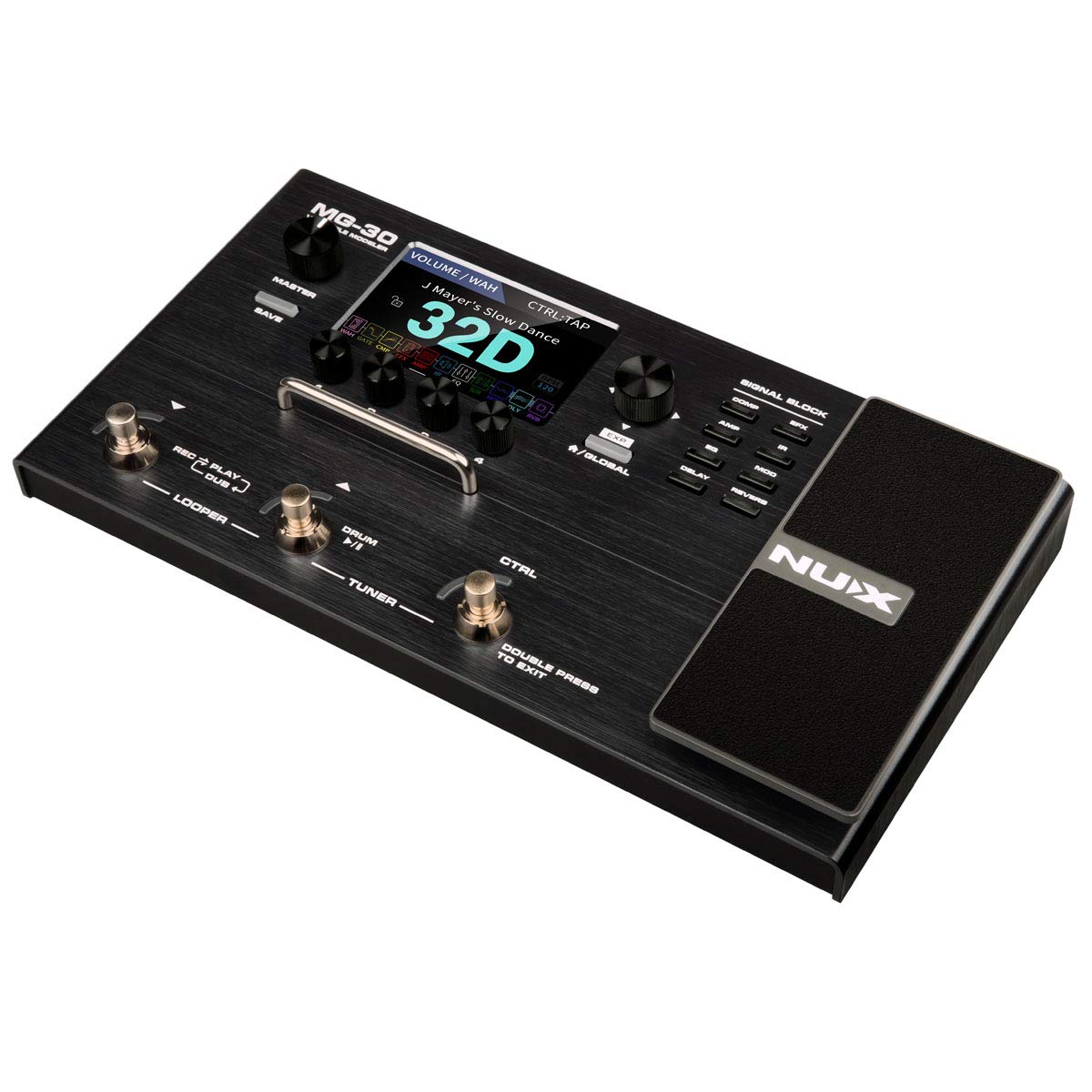 NUX MG-30 Guitar Multi-Effects Pedal Guitar/Bass/Acoustic Amp Modeling, 1024 Samples IRs, IR Loader, White-Box Algorithm, EFX Routing, 4'' Color LCD, NMP-2 Footswitch Included