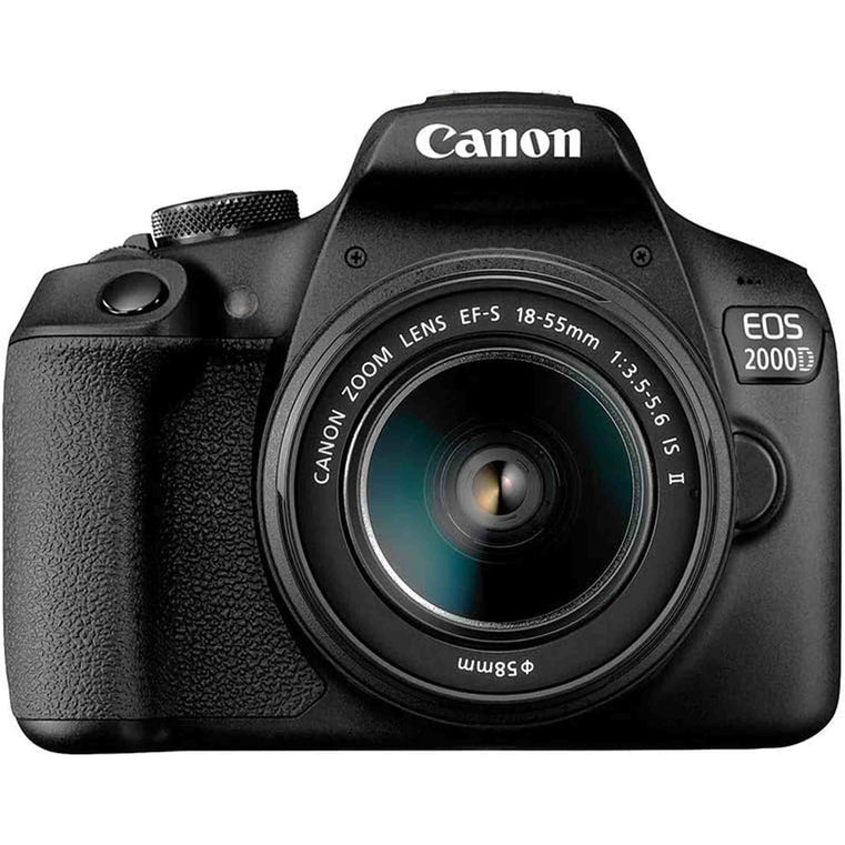 Canon EOS 2000D DSLR Camera with EF-S 18-55mm f/3.5-5.6 IS II Lens (Intl Model) with Memory Kit, Case, Tripod, and More