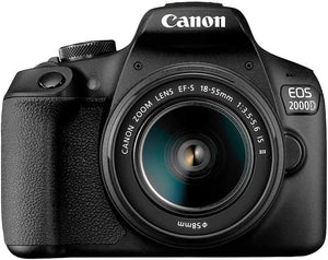 Canon EOS 2000D DSLR Camera with EF-S 18-55mm f/3.5-5.6 IS II Lens Intl Model with Cleaning Kit and 32GB Memory Kit