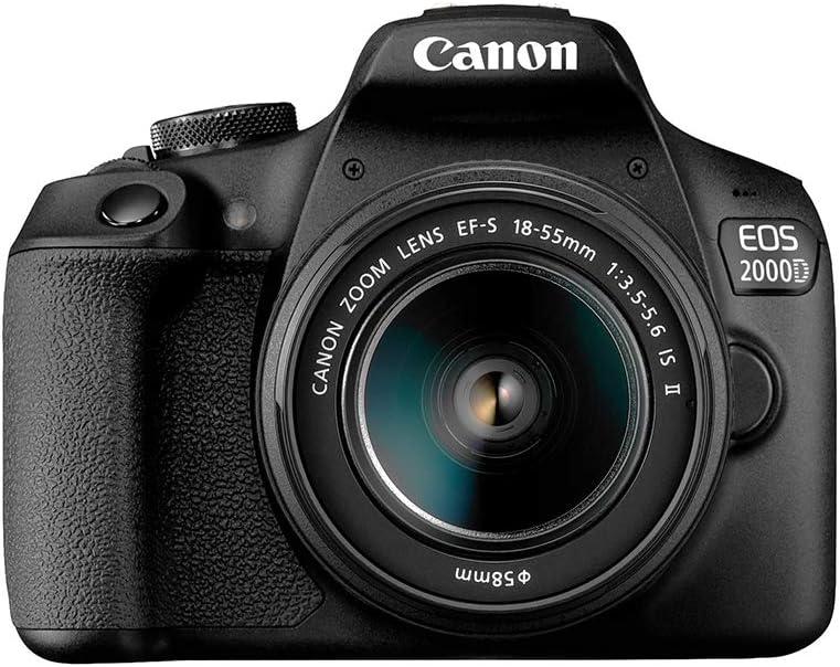 Canon EOS 2000D DSLR Camera with EF-S 18-55mm f/3.5-5.6 IS II Lens Intl Model with Cleaning Kit and 32GB Memory Kit