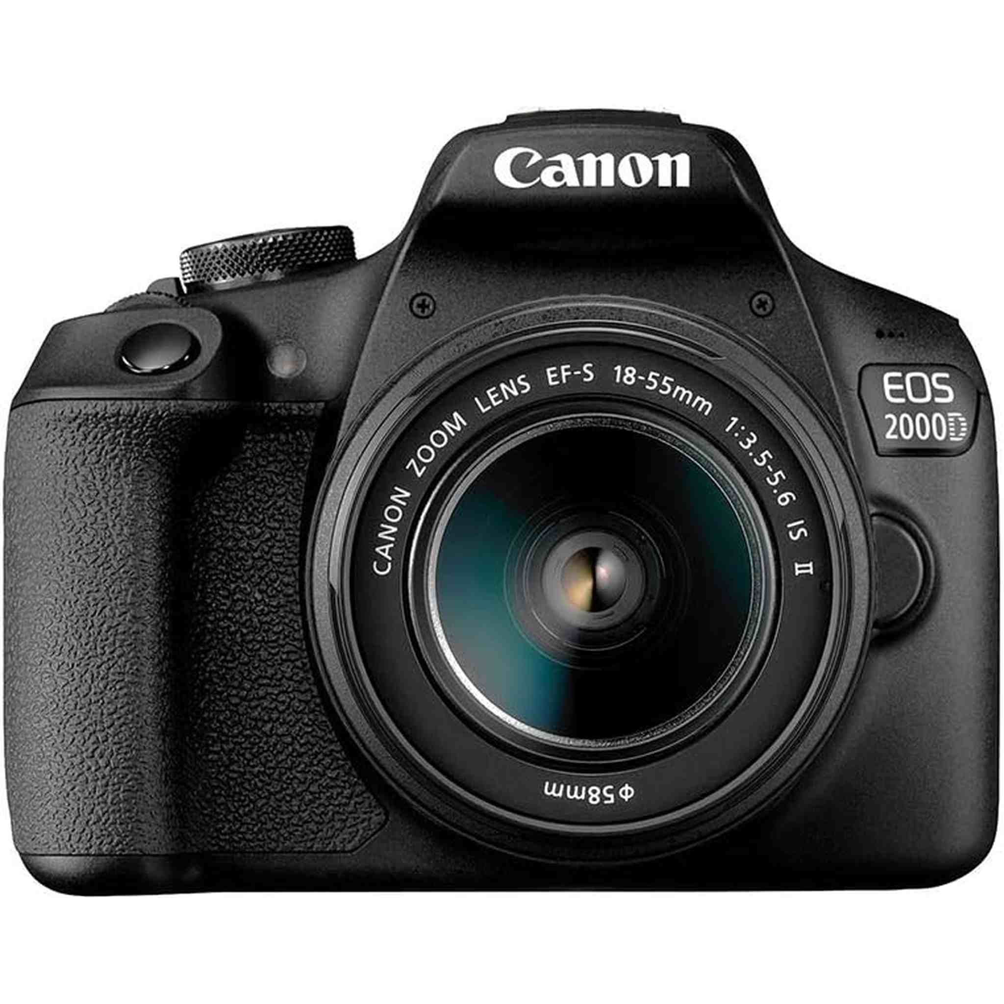 Canon EOS 2000D DSLR Camera with EF-S 18-55mm f/3.5-5.6 IS II Lens Intl Model with Cleaning Kit and 32GB Memory Kit - Used Canon