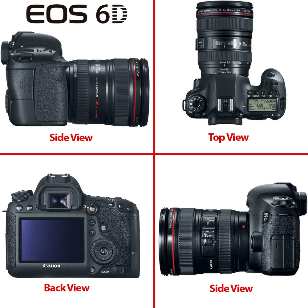 Canon EOS 6D DSLR Camera with Canon 24-105mm USM Lens - 32GB Memory - Advanced Creative Photography Filter Kit and Essen