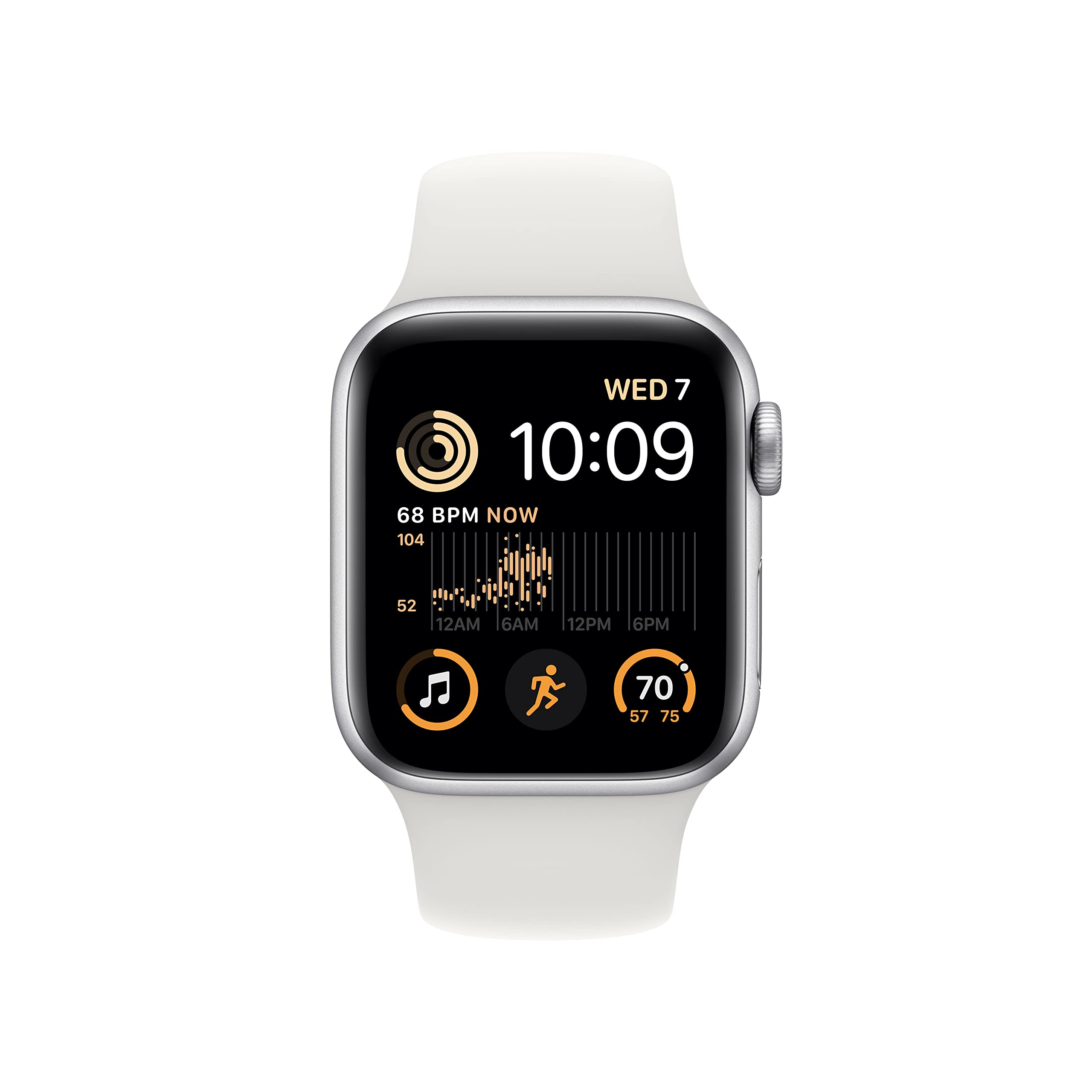 Apple Watch SE (2nd Gen) [GPS 40mm] Smart Watch w/Silver Aluminum Case & White Sport Band - M/L.