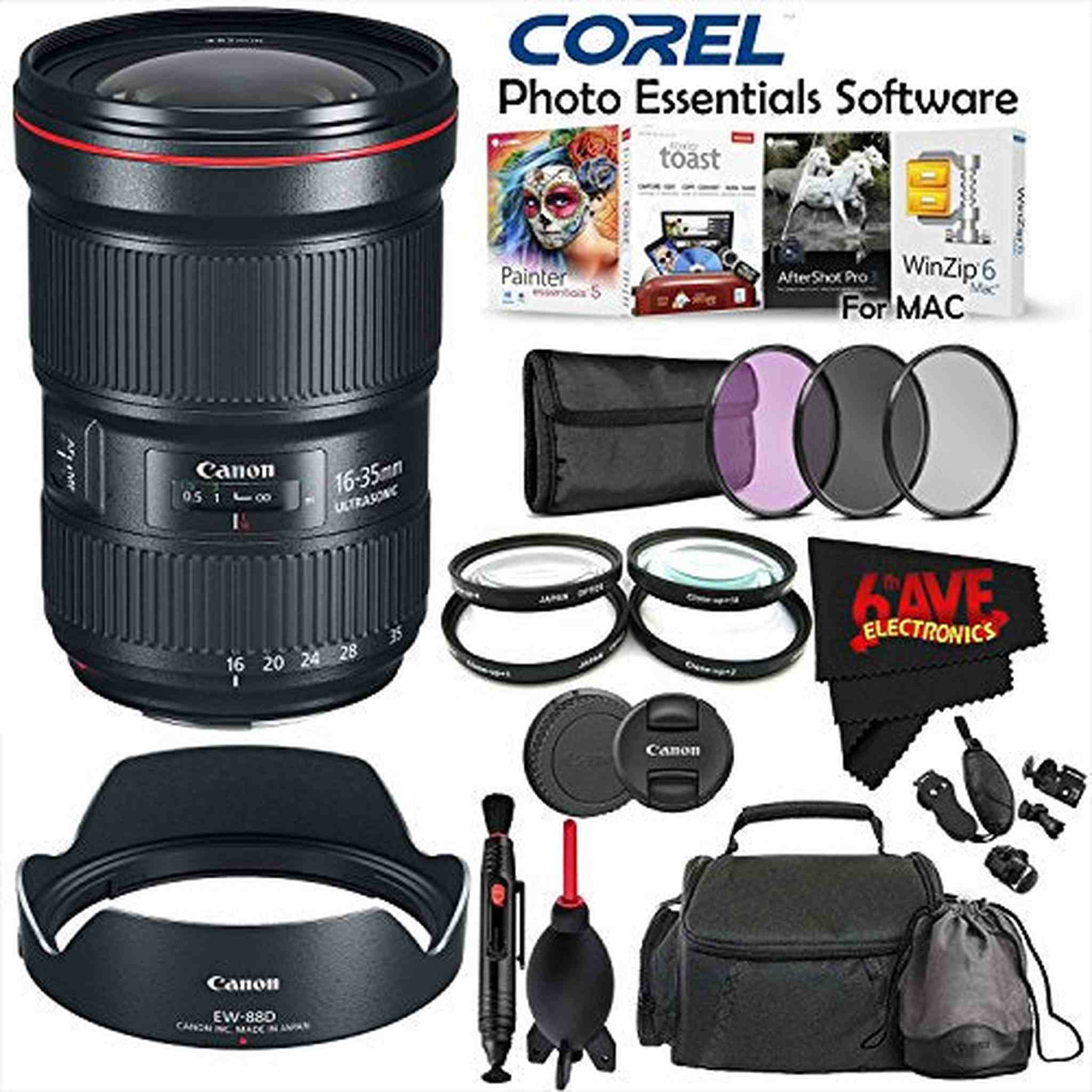 Canon EF 16-35mm f/2.8L III USM Lens International Version with Deluxe Accessory Combo