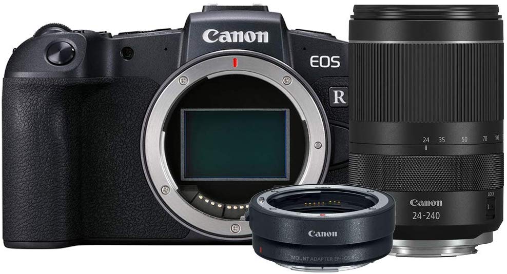 Canon EOS RP Mirrorless Camera w/RF 24-240mm Lens F/4-6.3 is USM & Lens Mount Adapter