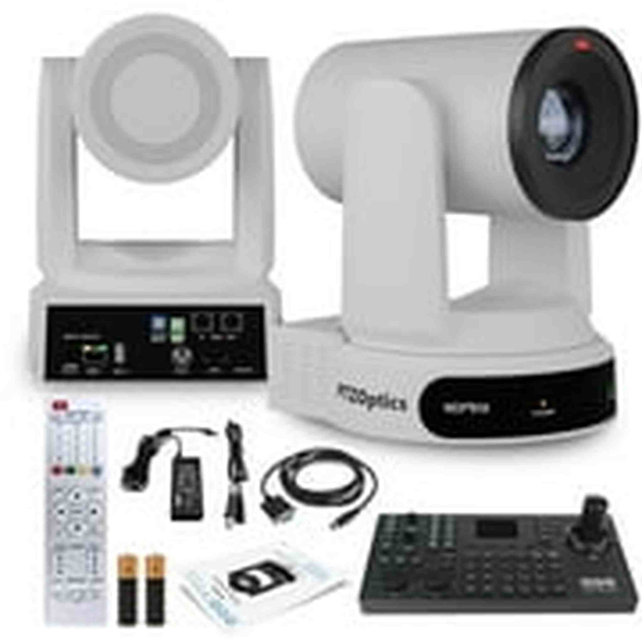 PTZOptics Move 4K PTZ Camera with 30x Zoom White PT30X-4K-WH-G3 + SuperJoy PTZ Controller PTZOptics
