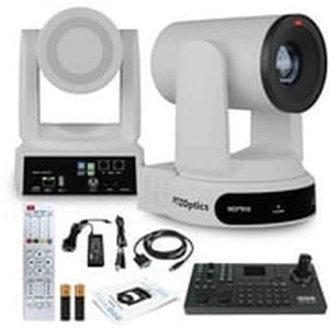 PTZOptics Move 4K PTZ Camera with 30x Zoom White PT30X-4K-WH-G3 + SuperJoy PTZ Controller PTZOptics