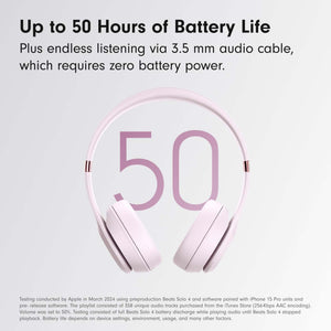 Beats Solo 4 - Wireless Bluetooth On-Ear Headphones, Apple & Android Compatible, Up to 50 Hours of Battery Life - Cloud Pink - Used Beats