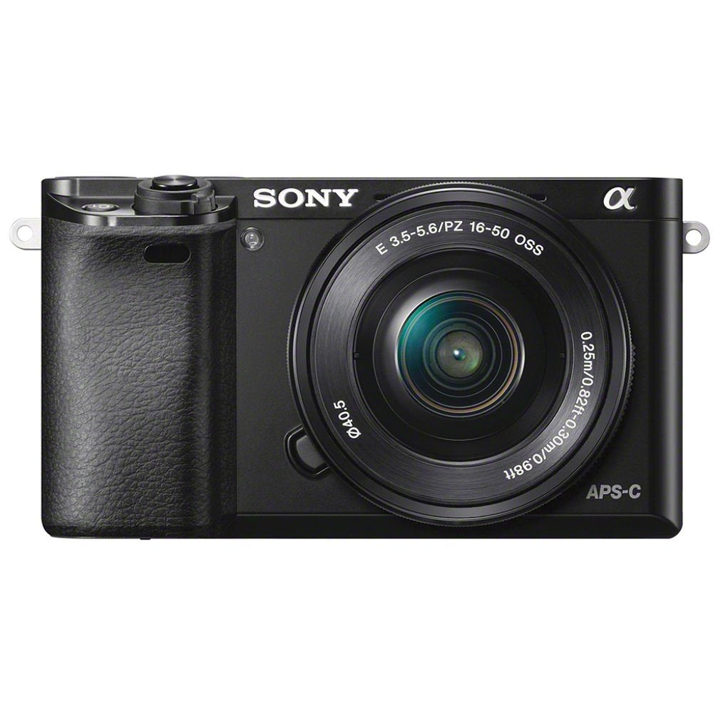 Sony Alpha a6000 Mirrorless Camera with 16-50mm Lens Black With Soft Bag, Tripod, Additional Battery, 64GB Memory Card, Card Reader , Plus Essential Accessories