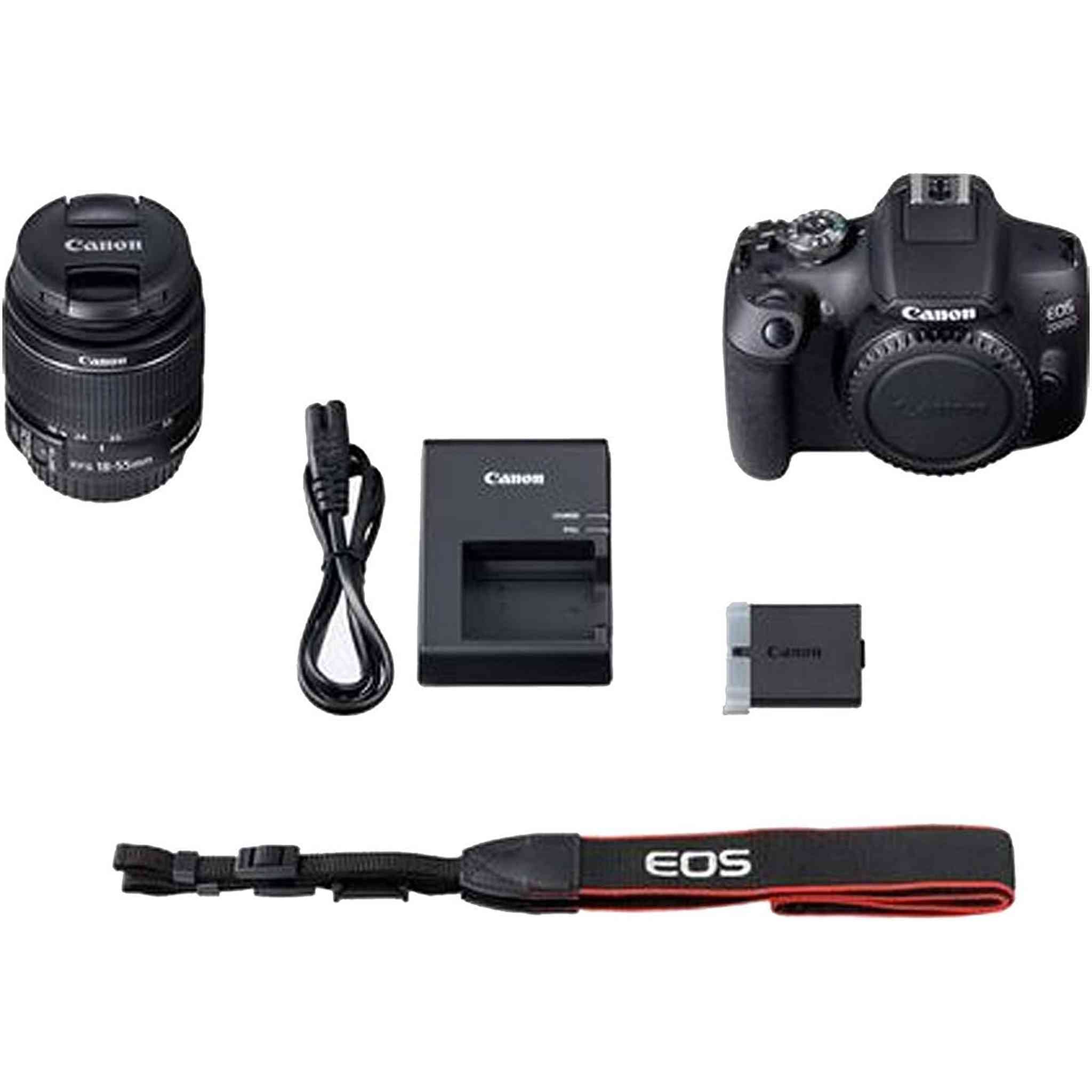 Canon EOS 2000D DSLR Camera with 18-55mm Lens + EOS Bag + Sandisk Ultra 64GB Card International Model