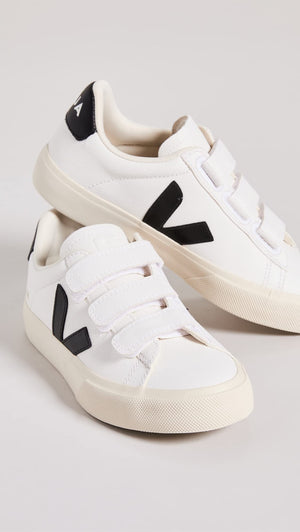 Veja Women's Recife Logo Sneakers, Extra White/Black, 8 Medium US