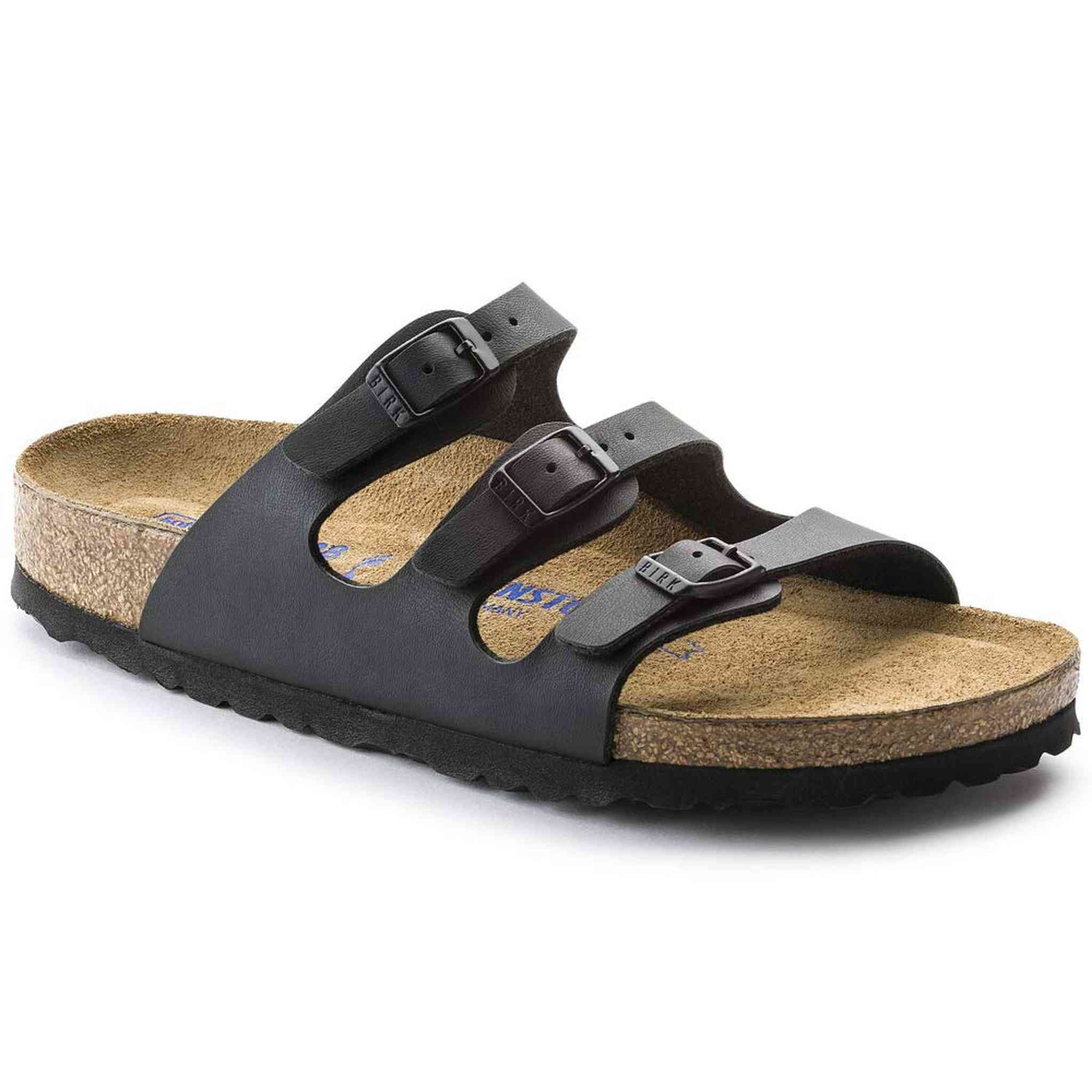 Birkenstock Women's Florida Soft Footbed Birko-Flor Black Sandals - 39 M EU / 8-8.5 B M US
