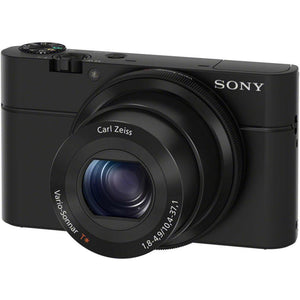 Sony Cyber-shot DSC-RX100 Camera DSCRX100/B With Soft Bag, Tripod, 2x Extra Batteries, LED Light, 2x 64GB Memory Card, Card Reader , Plus Essential Accessories