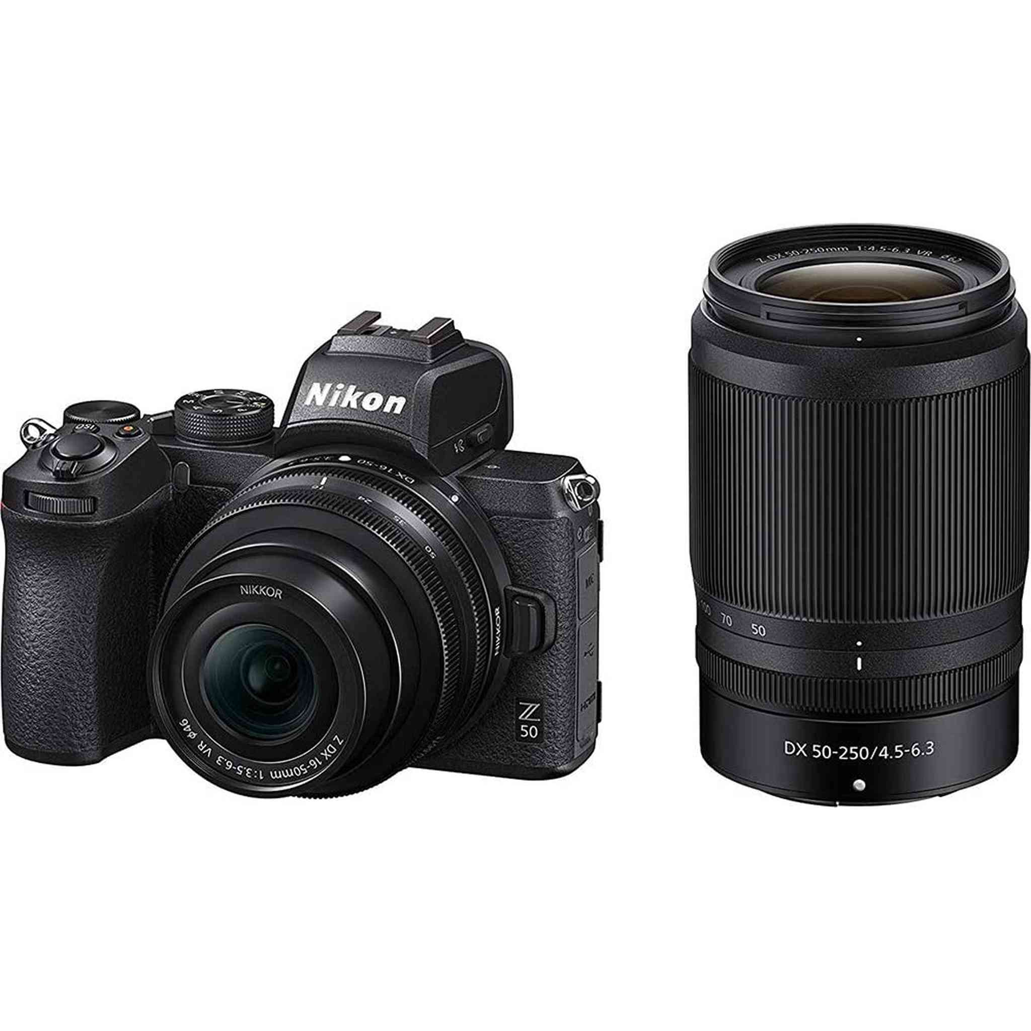 Nikon Z50 Mirrorless Camera with NIKKOR Z DX 16-50mm & 50-250mm VR Lens -Renewed - Like New Nikon