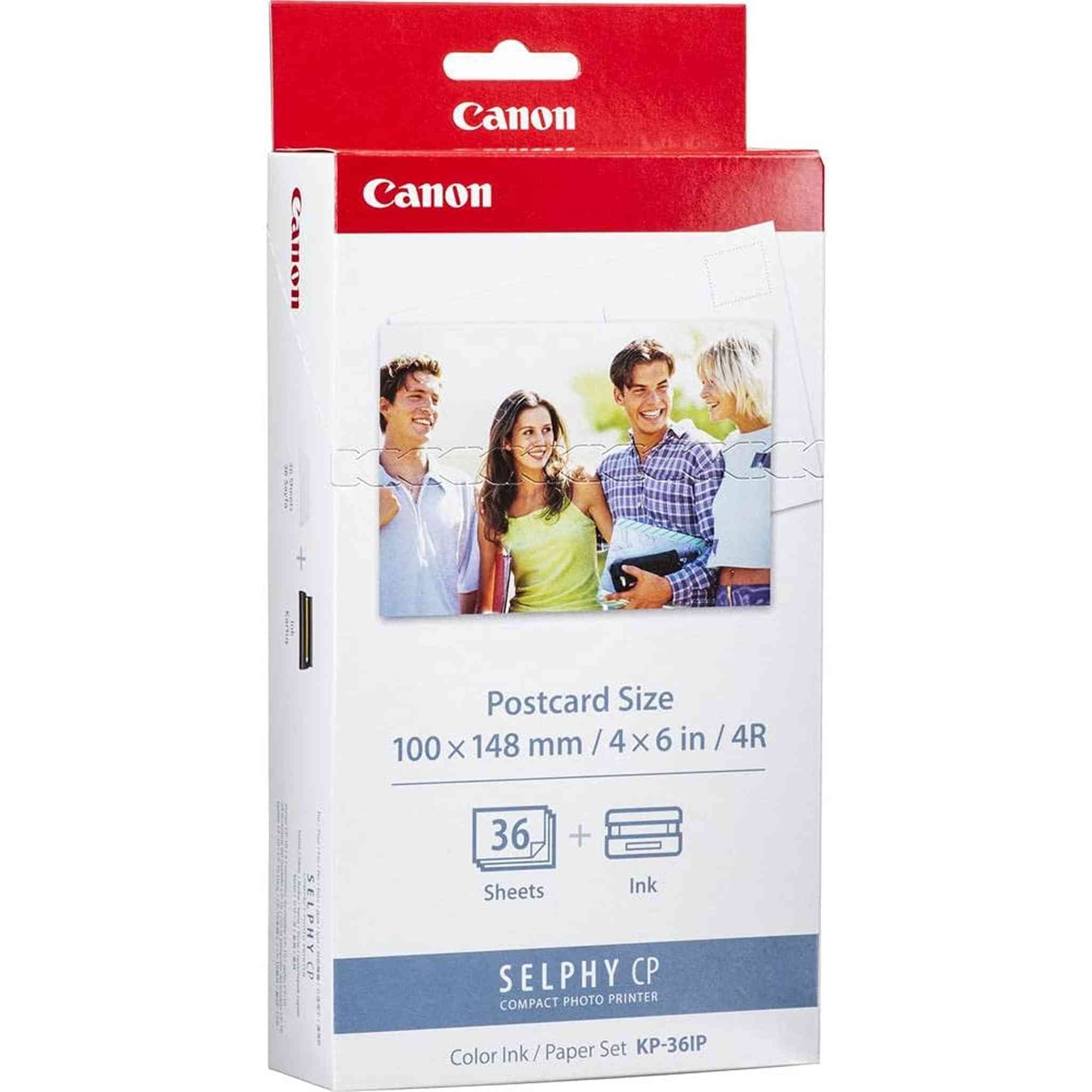 Canon KP-36IP Color Ink and Photo Paper Set 4"x 6" for Canon Selphy Printers 36 Sheets Bundle