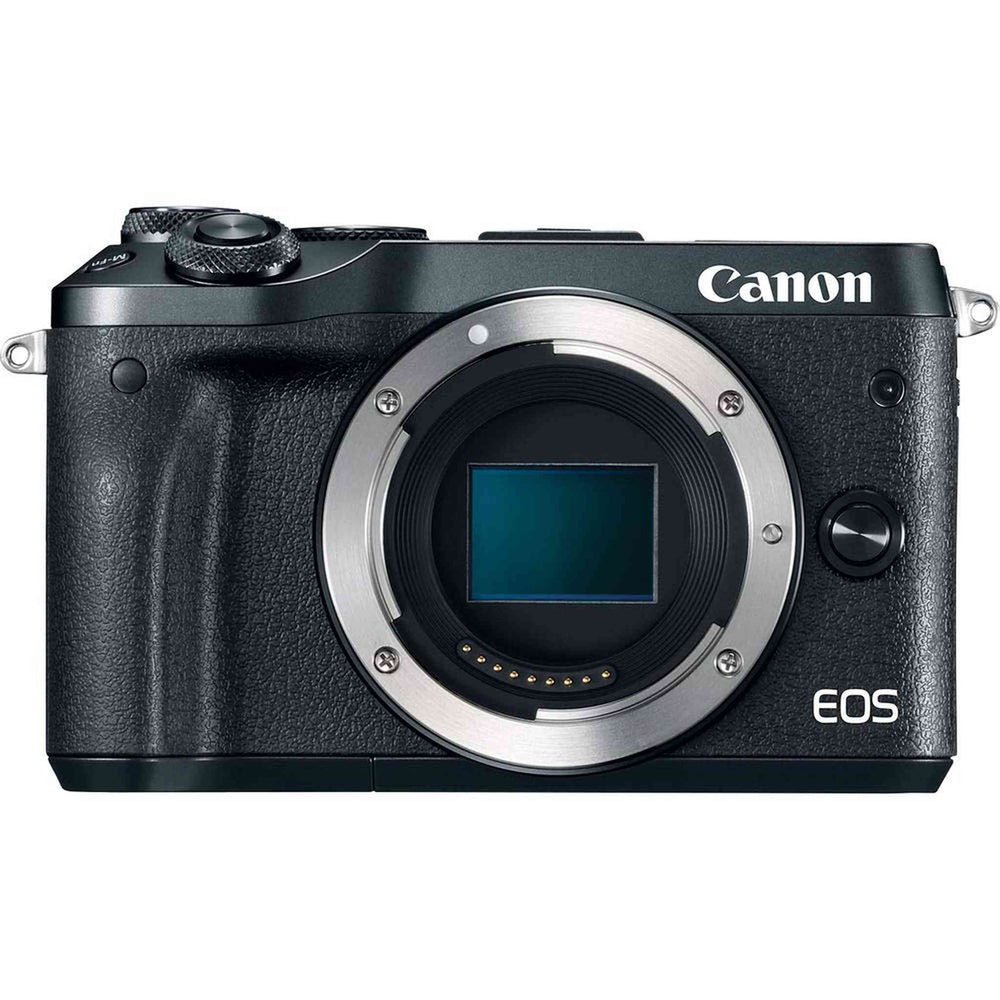 Canon EOS M6 Mirrorless Digital Camera Black, Body Only + 32GB Class 10 Memory Card + Canon Camera Case + Flexible Tri