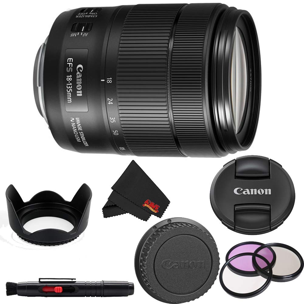 Canon EF-S 18-135mm f/3.5-5.6 is USM Lens (International Model) Standard Bundle