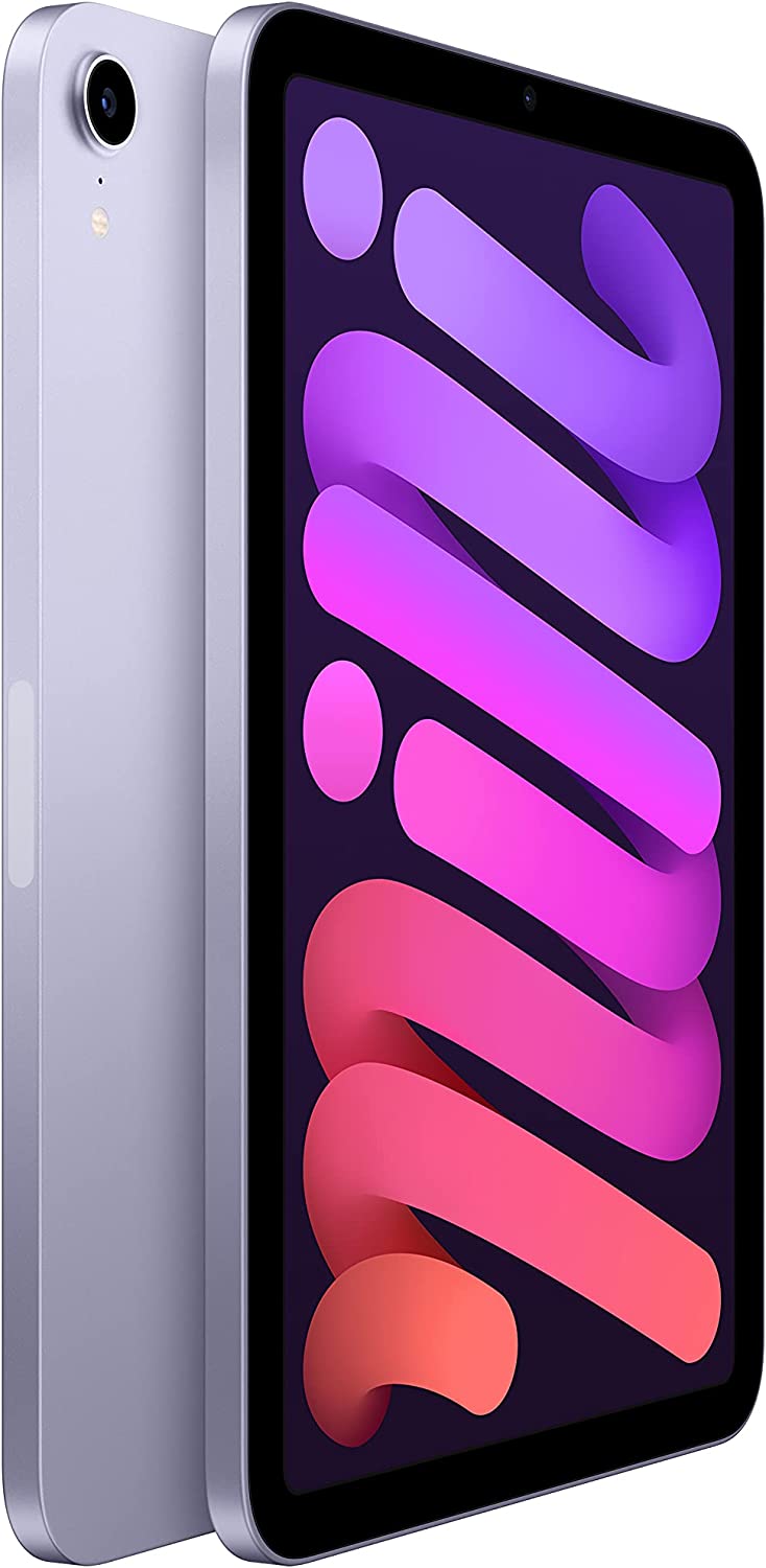 Apple iPad Mini 6 (64GB, Wi-Fi, Purple) Bundle with Black Floral Sleeve