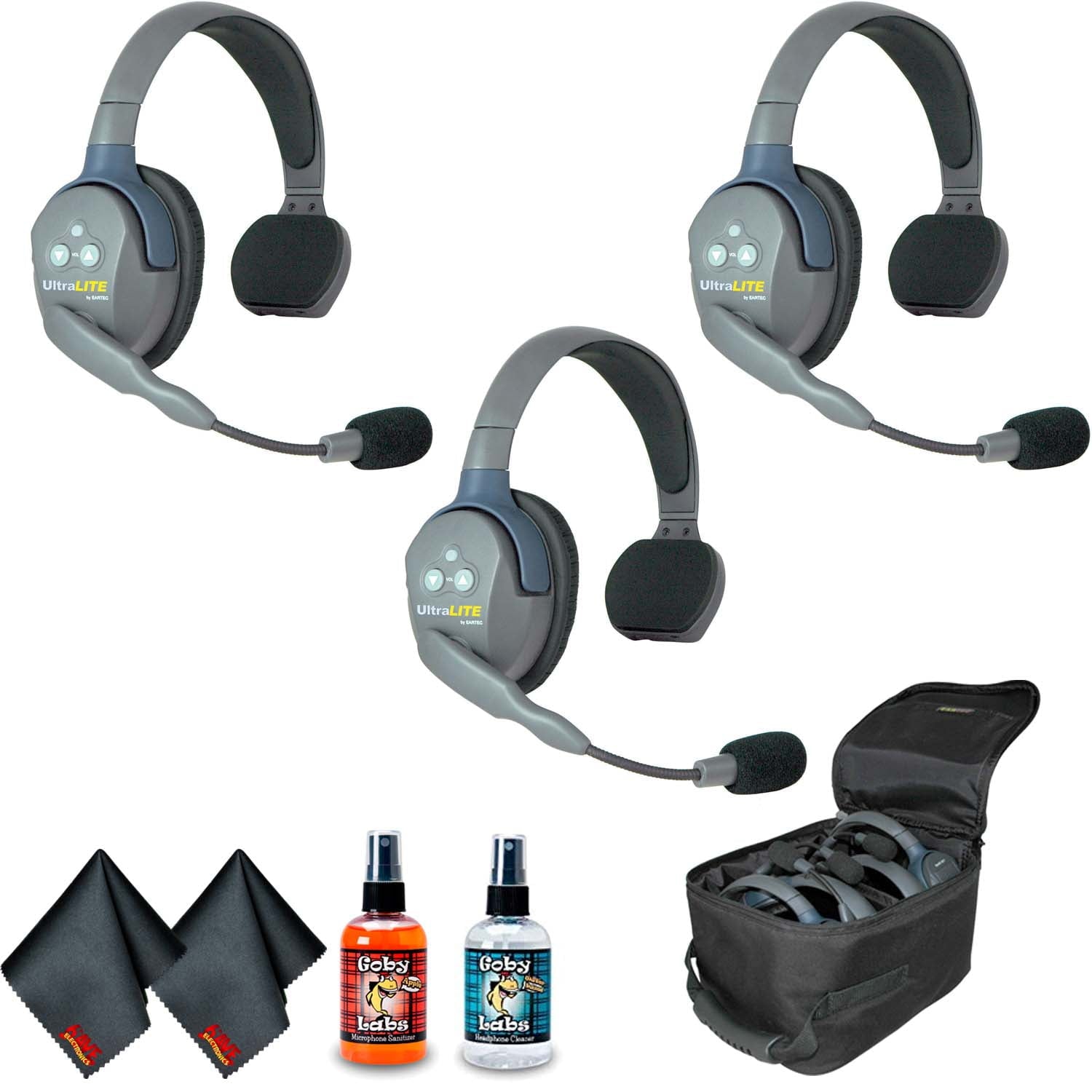 Eartec UL3S UltraLITE 3-Person Headset System (USA) Bundle 1