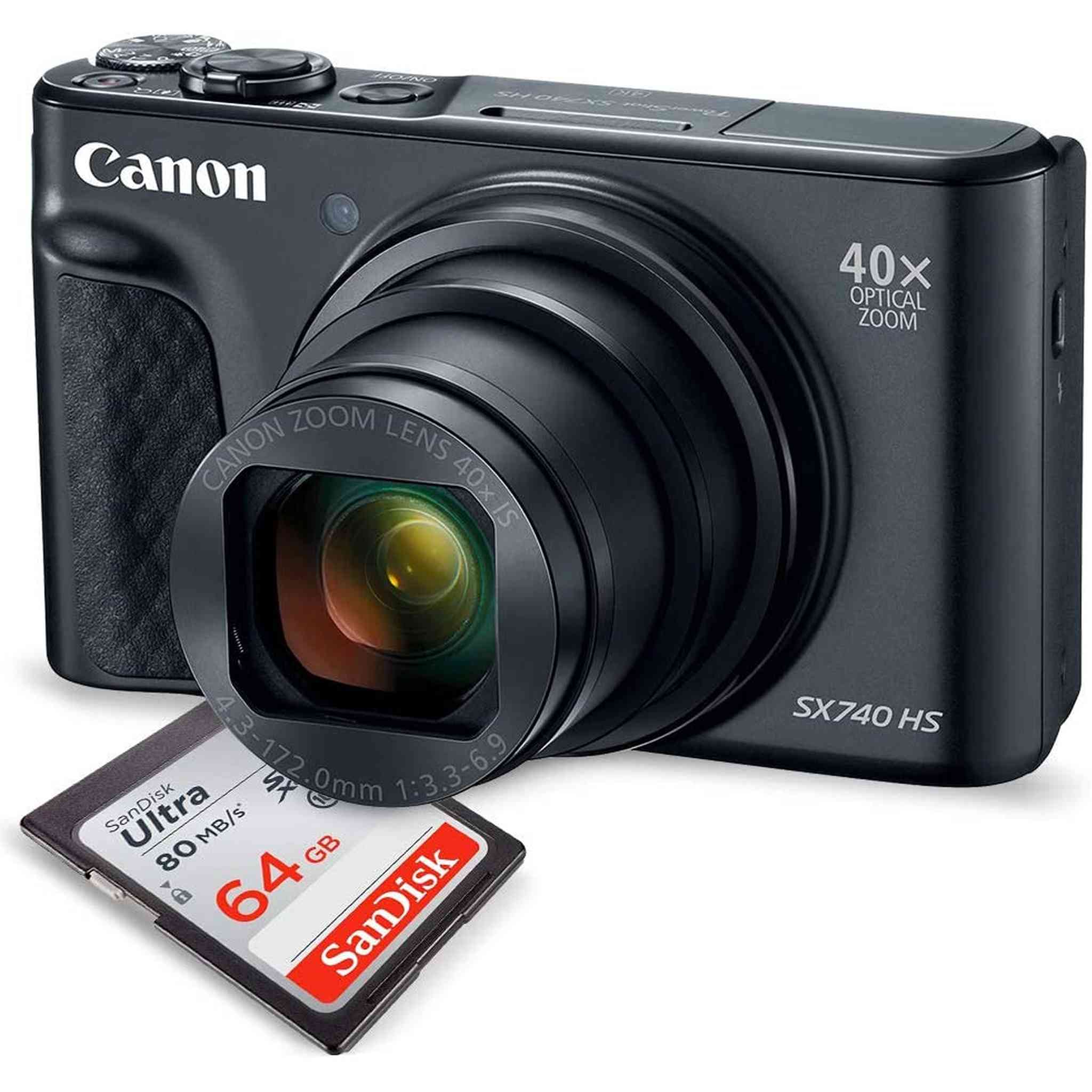 Canon PowerShot SX740 HS Digital Camera Black 64GB Bundle Canon