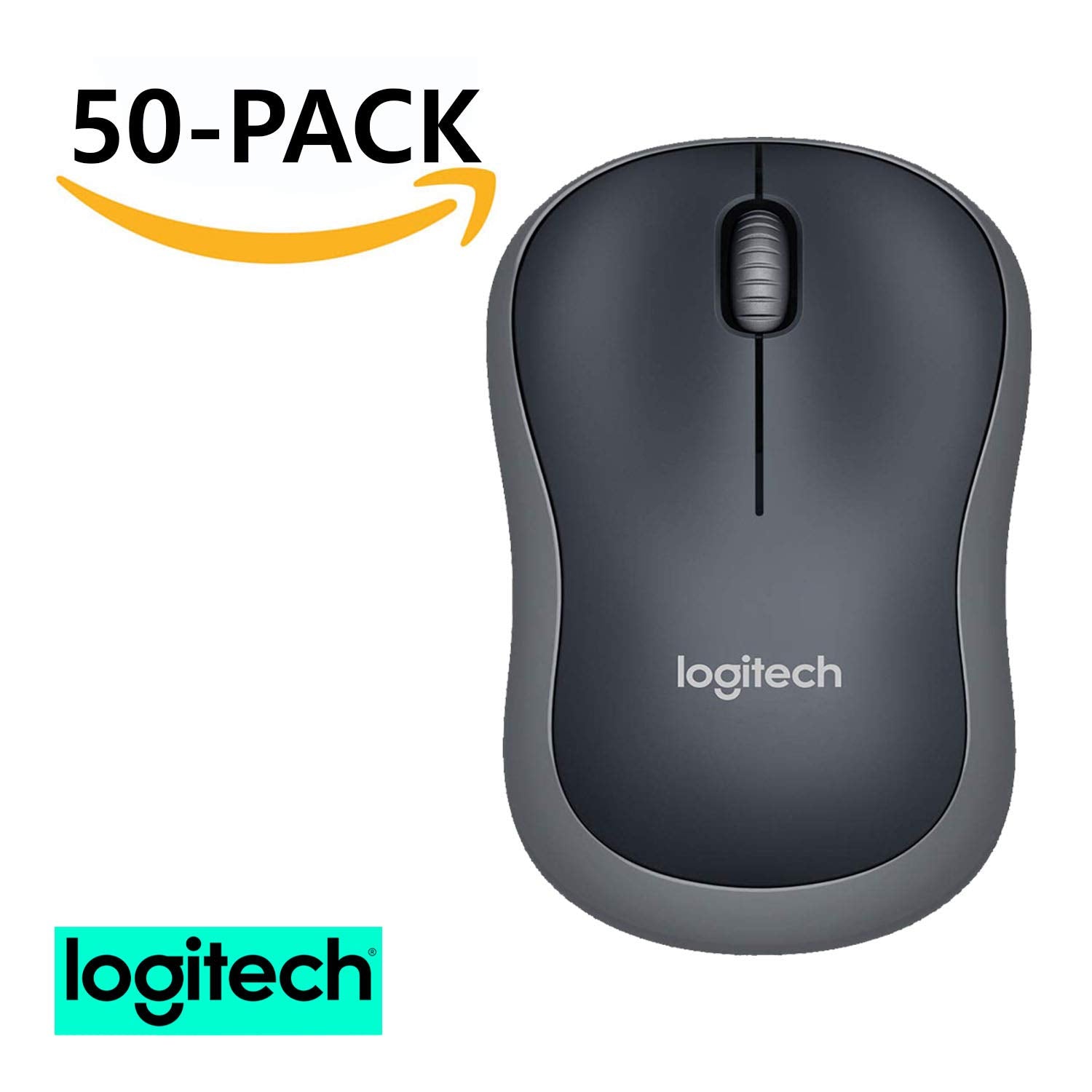 Logitech M185 Wireless Mouse for Computers Laptops Fast Scrolling Bundle (50-Pack)