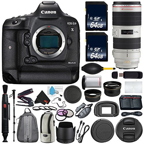 6Ave Canon EOS-1D X Mark II DSLR Camera International Version No Warranty Canon EF 70-200mm f/2.8L is II USM Lens + Ba