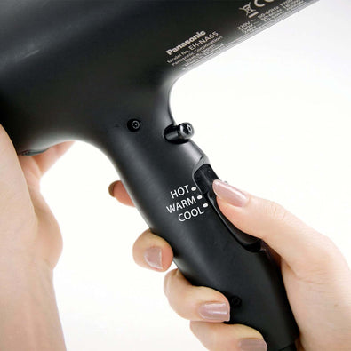 Panasonic Nanoe Hair Dryer, 1875 Watt Professional Blow Dryer for Smooth, Shiny Hair with 3 Attachments Quick Dry Nozzle, Diffuser and Concentrator Nozzle - EH-NA65-K Black/Pink , Black